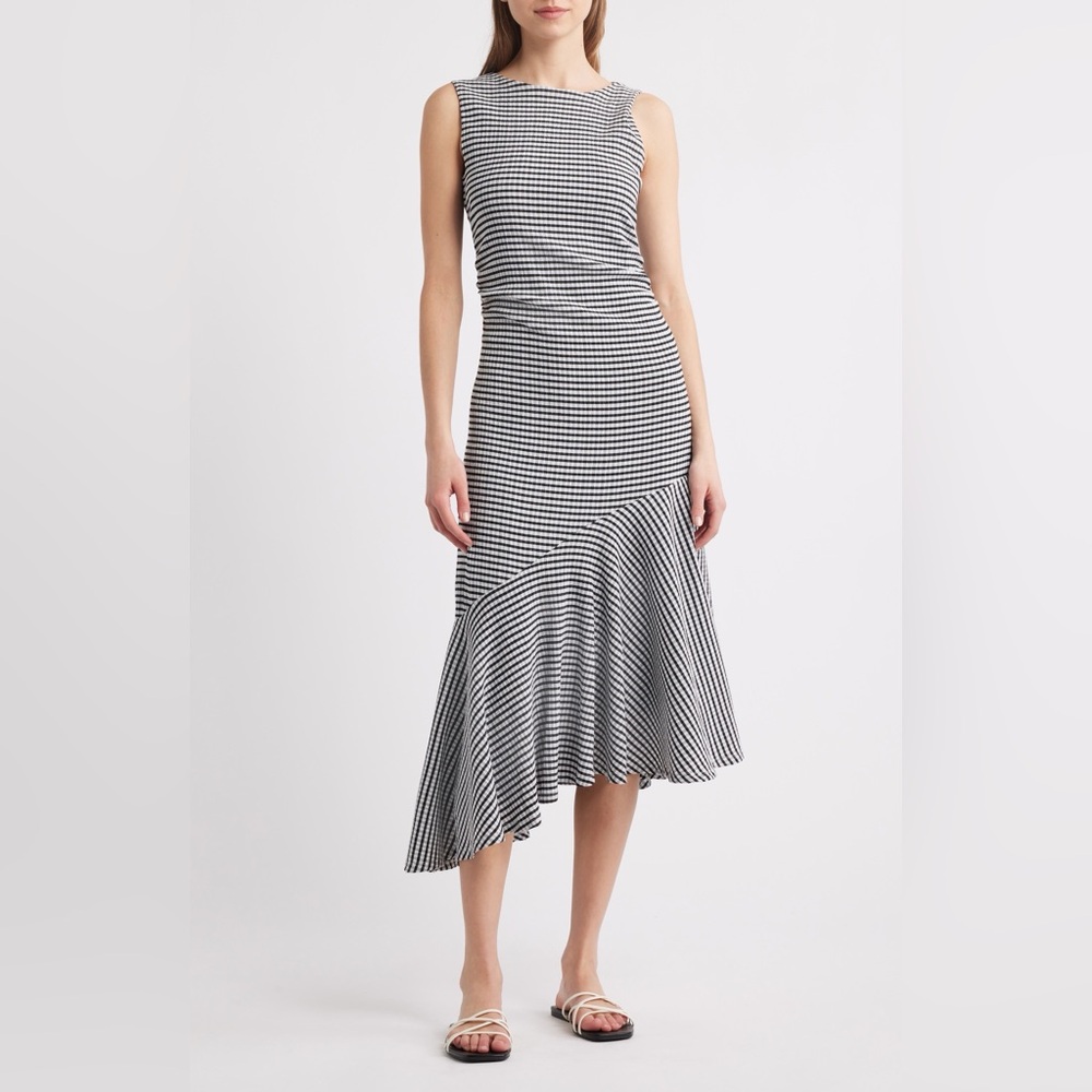 NWT Rails midi Daijia sleeveless seersucker asymmetrical dress